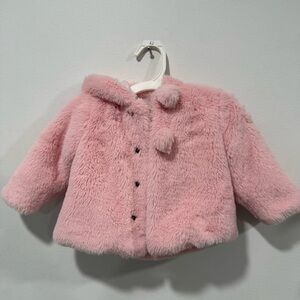 Pink Faux Fur Fuzzy Baby Girl Jacket Coat